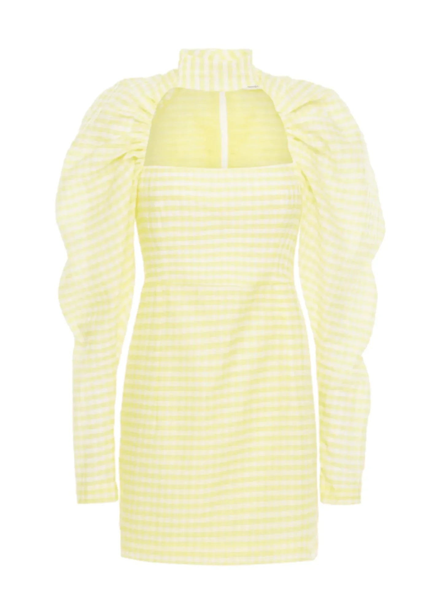 YELLOW MINI DRESS VICHY Classic Floral Mini Dress