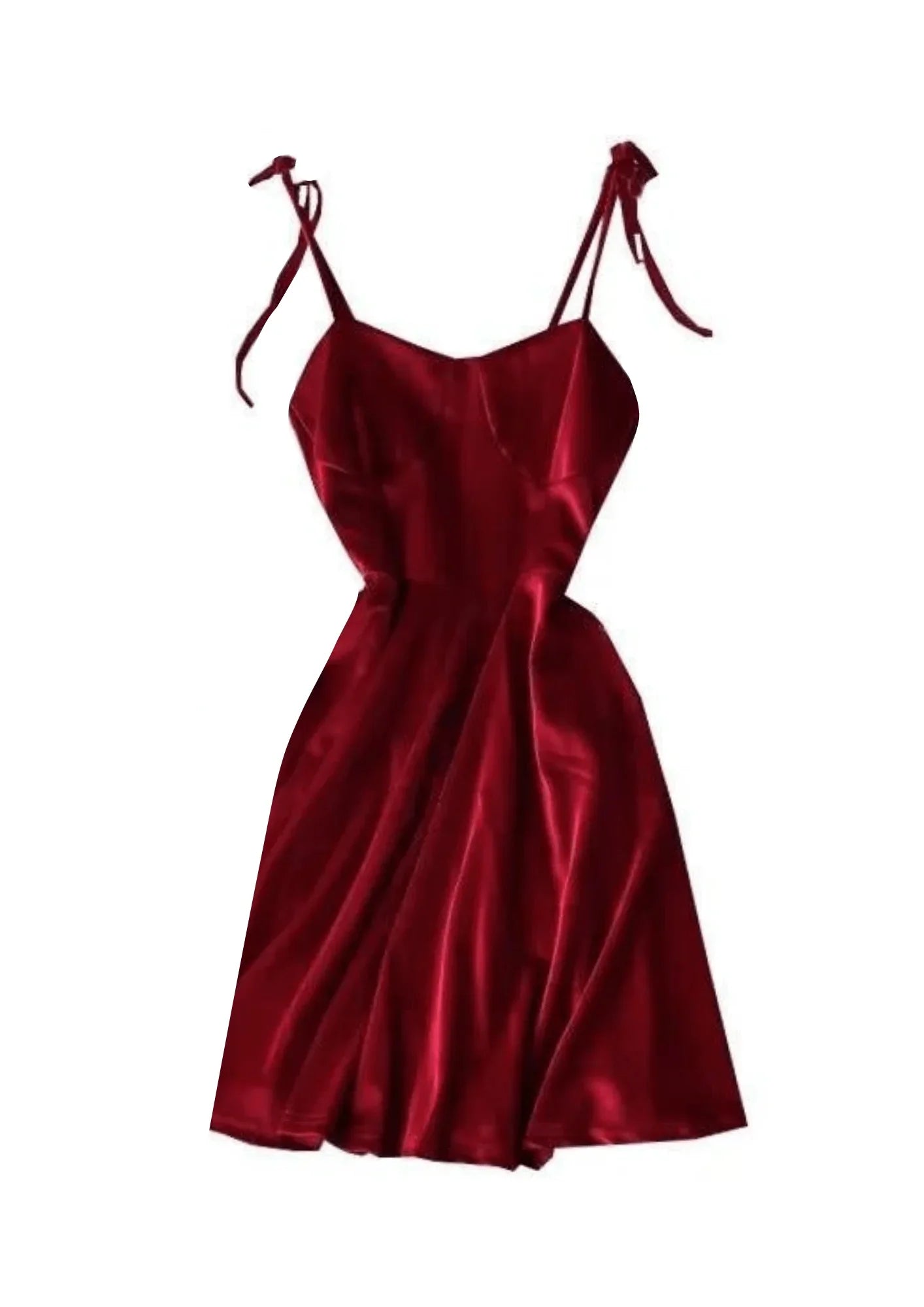 RED VELVET MINI DRESS Fashionable Mini Dress with Pockets