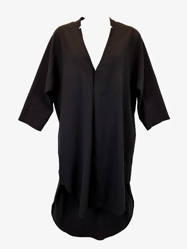Elk Hi Low V Neck Button Up Mini Dress Size XS Comfortable Fit-and-Flare Mini Dress