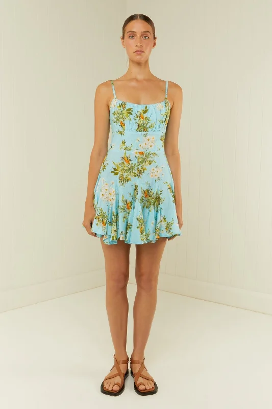 Palm Noosa Poppy Mini Dress - Wild Berry Elegant Silk Mini Dress