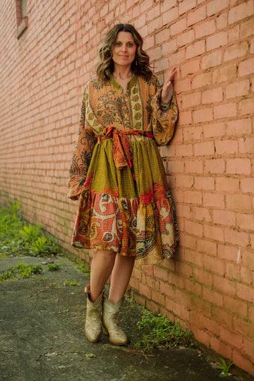 Luminous Mini Dress by Kantha Bae One Size Fashionable Boho-Chic Mini Dress
