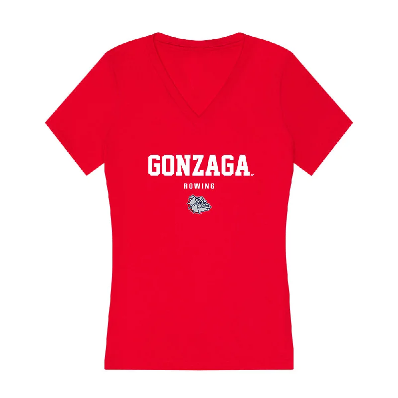 Gonzaga - NCAA Women's Rowing : Isabella Romain - Women's V-Neck T-Shirt-- Solid Print Embellished Gonzaga - NCAA Women's Rowing : Isabella Romain - Women's V-Neck T-Shirt-- Solid Print Embellished
