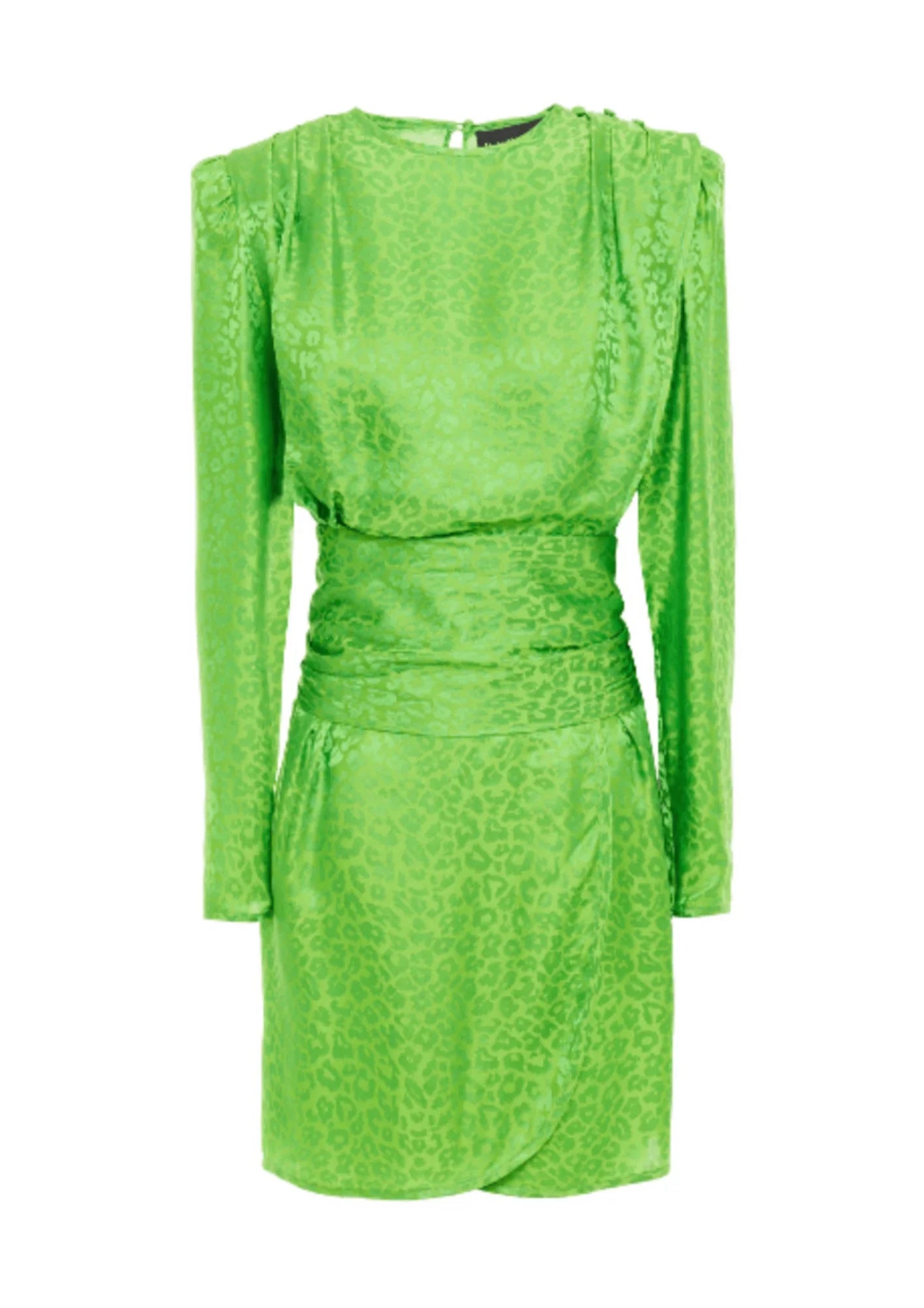 NEON GREEN SATIN MINI DRESS Elegant Satin Lace Mini Dress