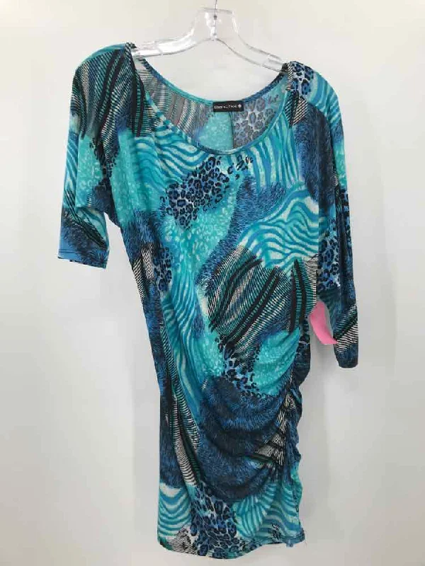 Pre-Owned Blanc Noir Blue Size Large Printed T-shirt-- Jersey Fabric Tulle Fabric Batik Fabric Pre-Owned Blanc Noir Blue Size Large Printed T-shirt-- Jersey Fabric Tulle Fabric Batik Fabric