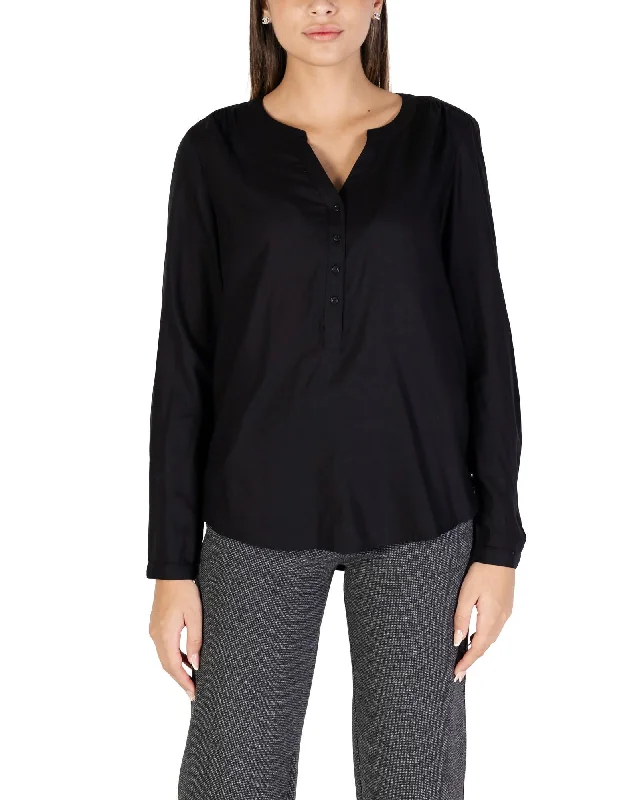 Street One V-Neck Long Sleeve Button-Up Blouse Business Casual Blouse
