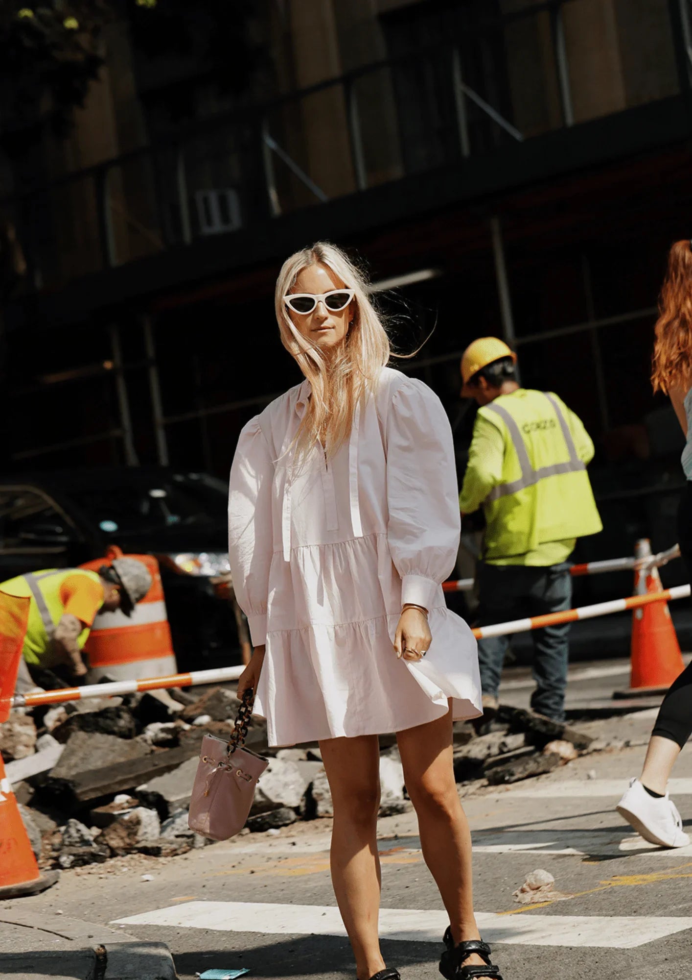 PASTEL PINK LOOSE FIT MINI DRESS Classic Black Mini Dress