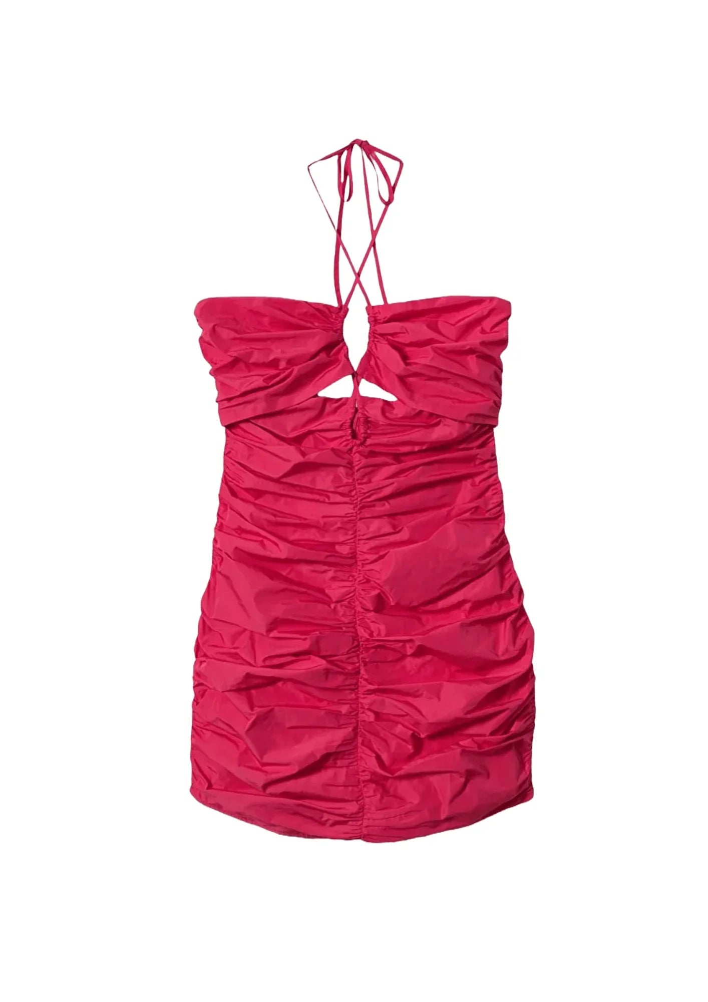FUCHSIA MINI DRESS Elegant Satin Mini Dress