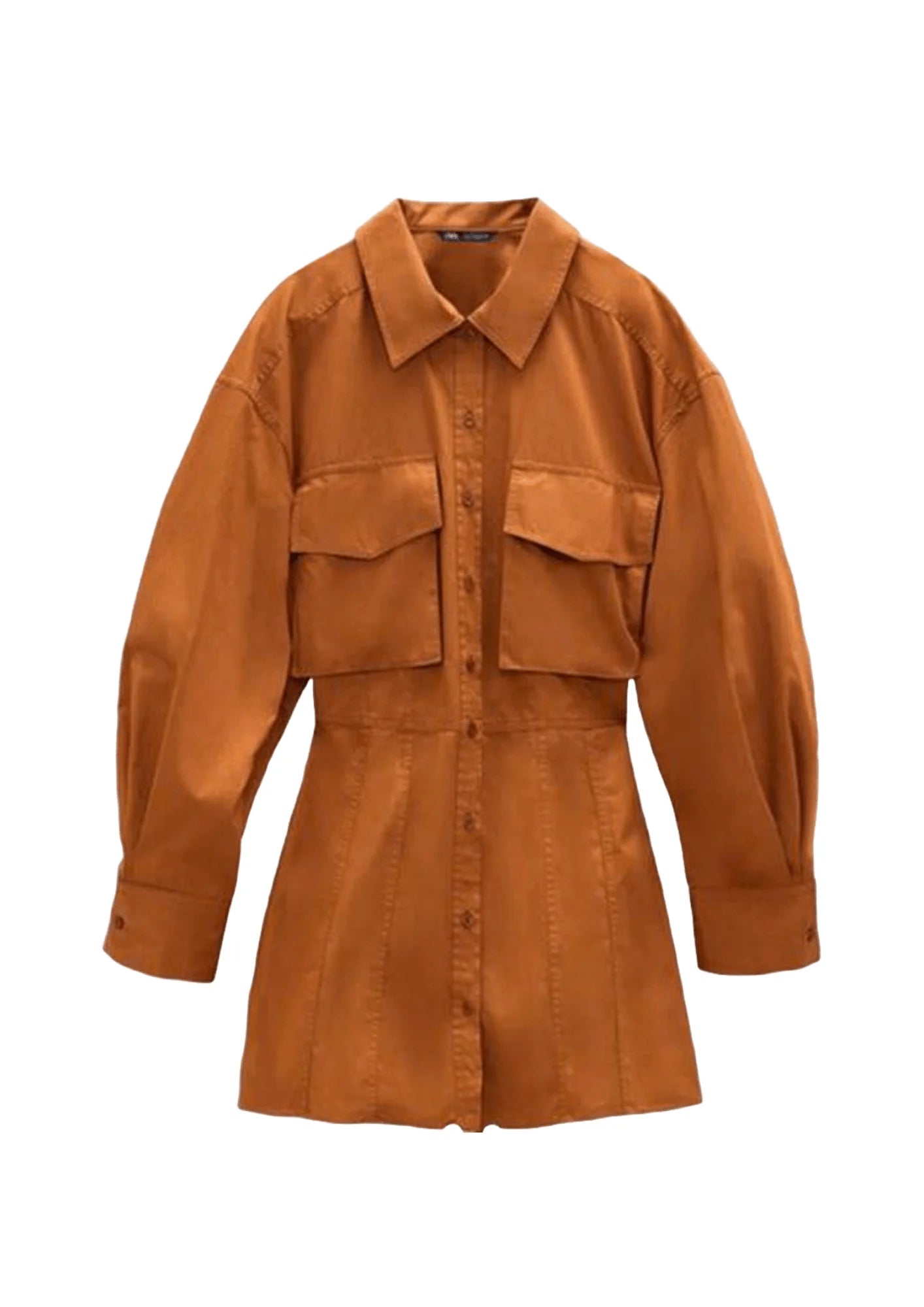 ORANGE MINI DRESS Fashionable Pleated Mini Dress