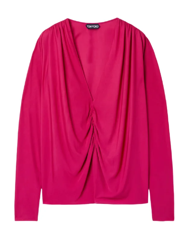 Tom Ford Womens Blouse In Pink Subtle Shimmer Blouse
