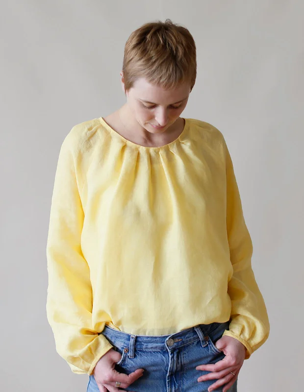 The Maker's Atelier Pleat Neck Blouse Vintage Polka Blouse