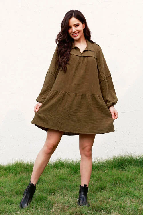 Ruffle Hem Balloon Sleeve Mini Dress Classic Floral Mini Dress