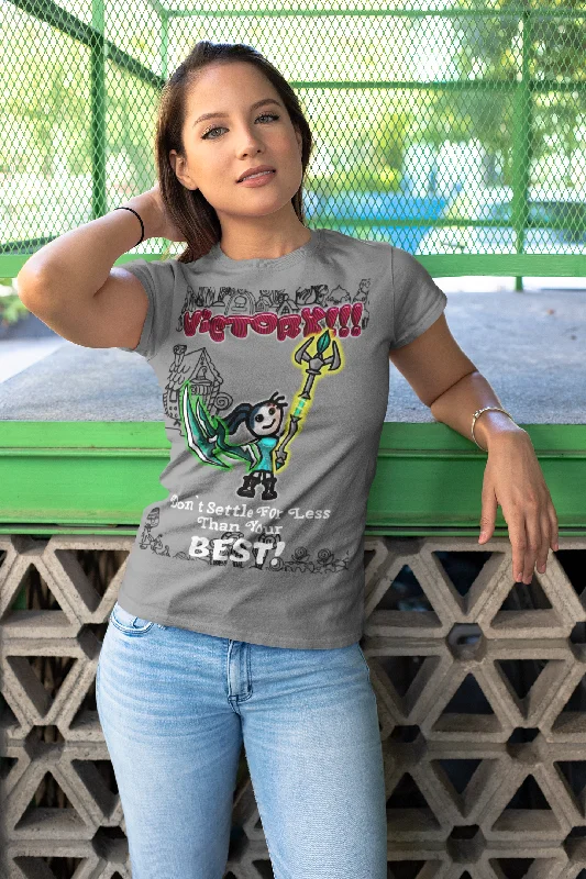 Quest of the Gummy Witch: VICTORY!!! T-shirt-- Solid Color Striped Floral