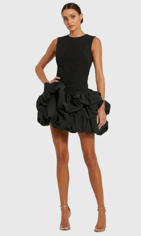 Ieena Duggal 20709 - Sleeveless Bubble Mini Dress Fashionable Off-Shoulder Mini Dress