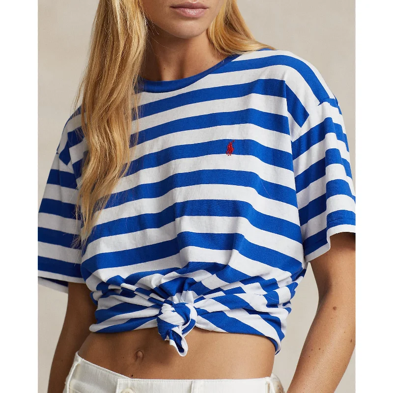 Polo Ralph Lauren - Striped T-Shirt - Sapphire Star/White-- Anti-Shrink Durable Soft Polo Ralph Lauren - Striped T-Shirt - Sapphire Star/White-- Anti-Shrink Durable Soft