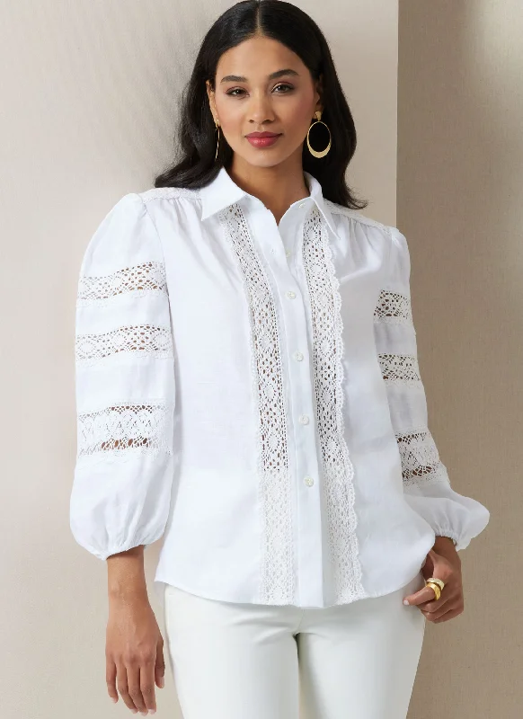 Vogue Blouse V2031 Sheer Sleeve Blouse
