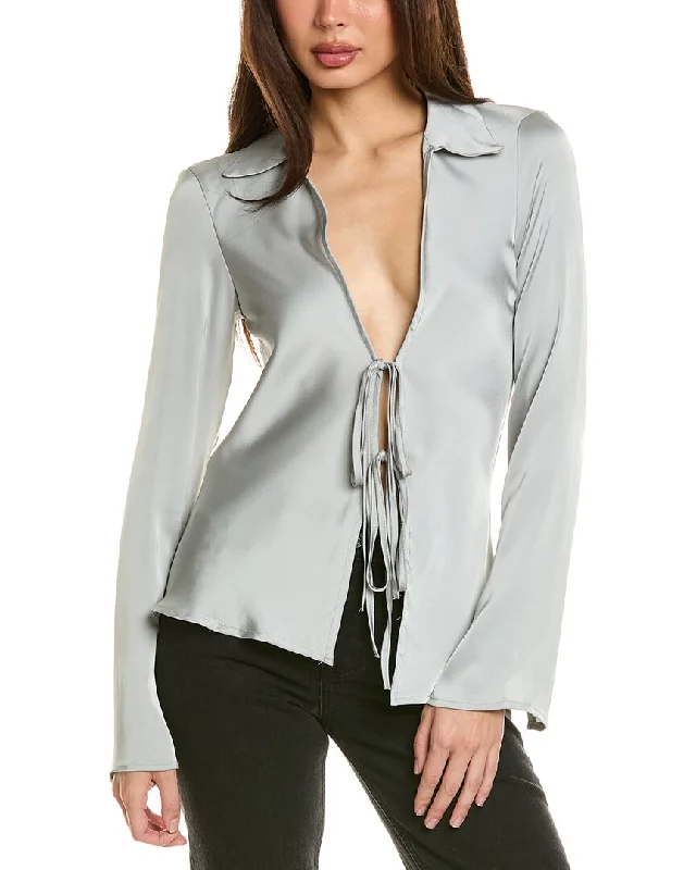 70/21 Tie Front Blouse Pastel Color Blouse