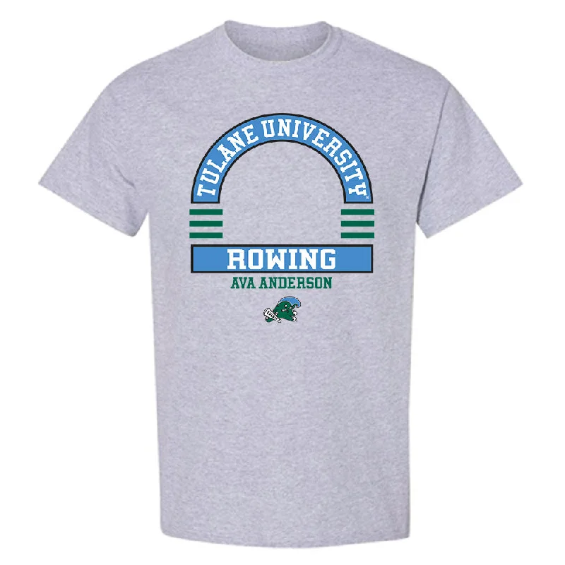 Tulane - NCAA Women's Rowing : Ava Anderson - Classic Fashion Shersey T-Shirt-- Chenille Brocade Lace Tulane - NCAA Women's Rowing : Ava Anderson - Classic Fashion Shersey T-Shirt-- Chenille Brocade Lace
