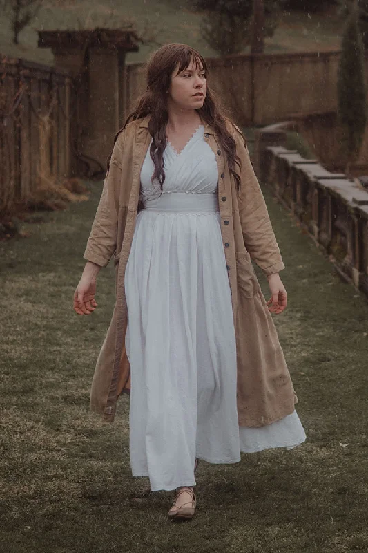 White Women Wedding Summer Linen Dress 3705 Tunics Custom made