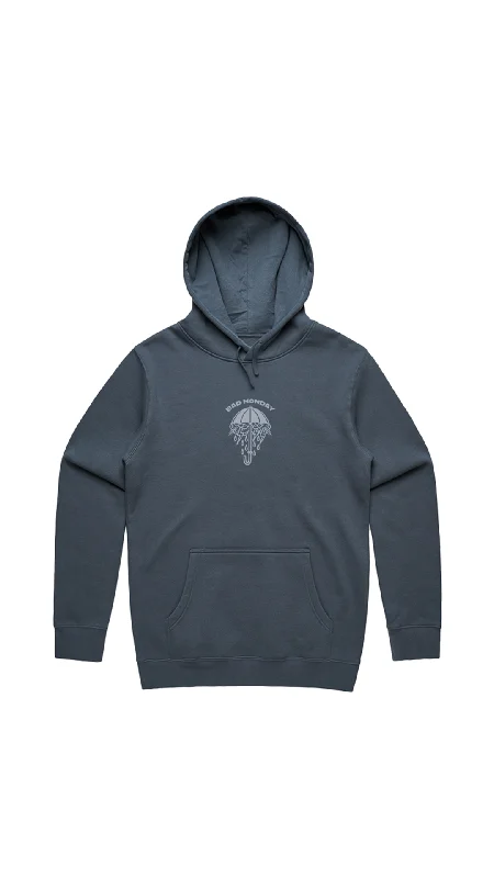 Heavy Weight AW Rains Hoodie Petrol Blue / Front Print Hoodie Crop Top Short Trendy