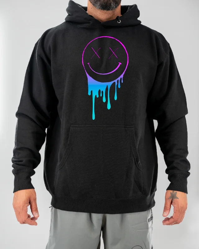 Salty Savage Unisex “OG Drip Smile” Hoodie Hoodie with Hem Raw Edge Edgy Unfinished