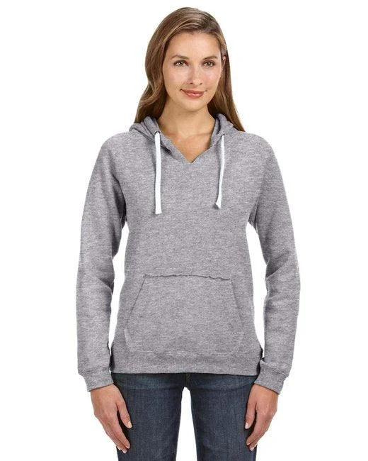 J America Ladies' Sydney Brushed V-Neck Hooded Sweatshirt JA8836 Hoodie with Frayed Bohemian Relaxed J America Ladies' Sydney Brushed V-Neck Hooded Sweatshirt JA8836 Hoodie with Frayed Bohemian Relaxed