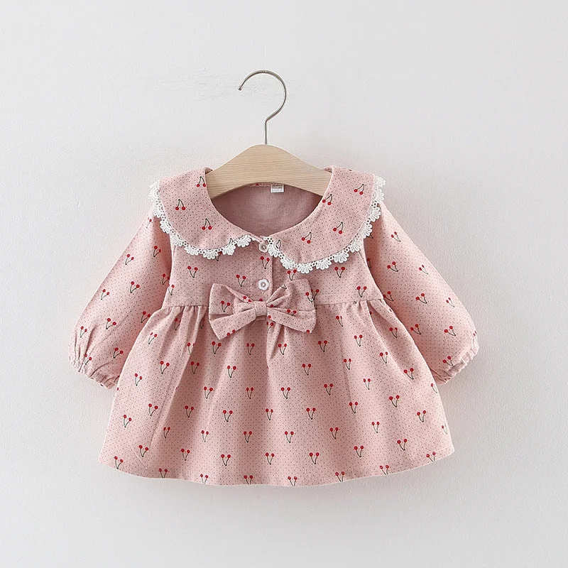 Baby Girls Autumn Printing Daily Dress Tunics Summer linen