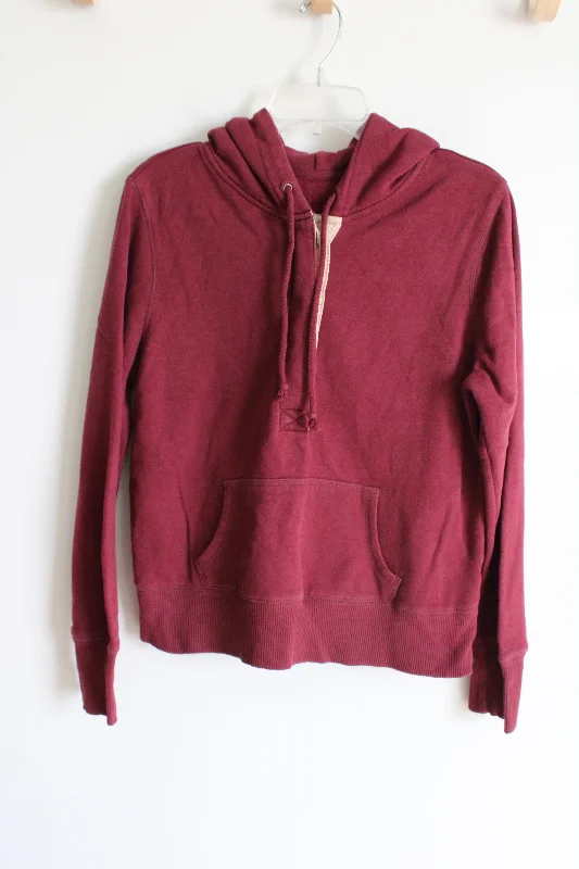 Aeropostale Maroon Hoodie | L Hoodie with Stripes Bold Sporty