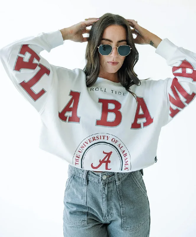 Bama Phipps Split Crop Sweatshirt Hoodie with High-Low Hem Asymmetrical Trendy