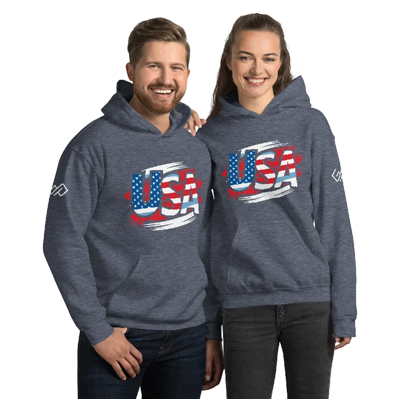 GYMPOLO Unisex USA Hoodie Hoodie with Velcro Closure Adjustable Secure