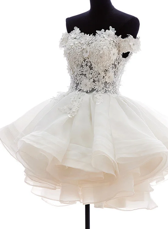 White Lovely Applique Party Dresses, Charming Formal Dresses, Homecoming Dresses Tunics Velvet soft White Lovely Applique Party Dresses, Charming Formal Dresses, Homecoming Dresses Tunics Velvet soft