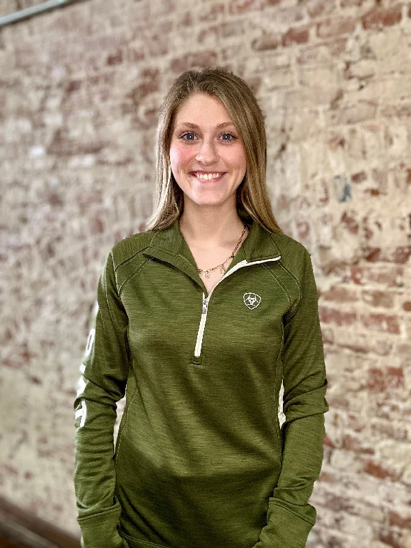 Ariat Tek Team 1/2 Zip Sweatshirt [Winter Moss] Hoodie with Longline Fit Extended Stylish