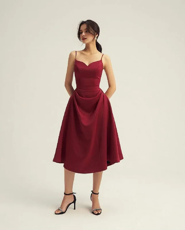 A Line Wedding Guest Midi Dress Sleeveless Sweetheart Neckline Party Dresses Tunics Mesh breathable A Line Wedding Guest Midi Dress Sleeveless Sweetheart Neckline Party Dresses Tunics Mesh breathable