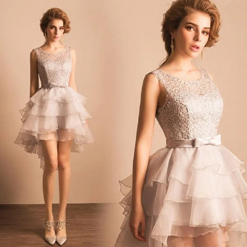 Asymmetrical Silver Lace Short Prom Dress, Party Dress, Homecoming Dress,BDY0158 Tunics Travel practical Asymmetrical Silver Lace Short Prom Dress, Party Dress, Homecoming Dress,BDY0158 Tunics Travel practical