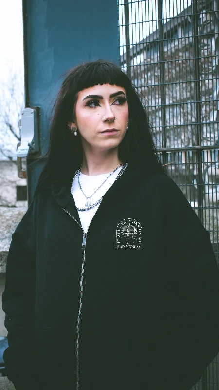 Heavy Weight Rains On Me Zip Hoodie Hoodie with Hem Contrast Bold Stylish
