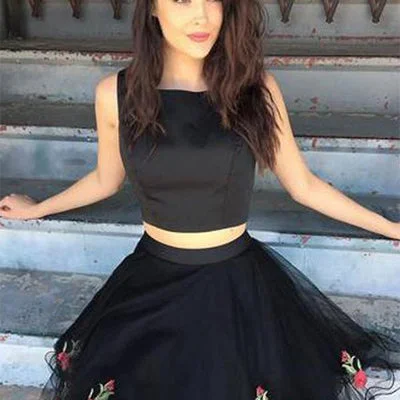 Short Black High-Neck Floral-Print Party Dress,Homecoming Dress,Short Prom Dresses,BDY0152 Tunics Running lightweight Short Black High-Neck Floral-Print Party Dress,Homecoming Dress,Short Prom Dresses,BDY0152 Tunics Running lightweight