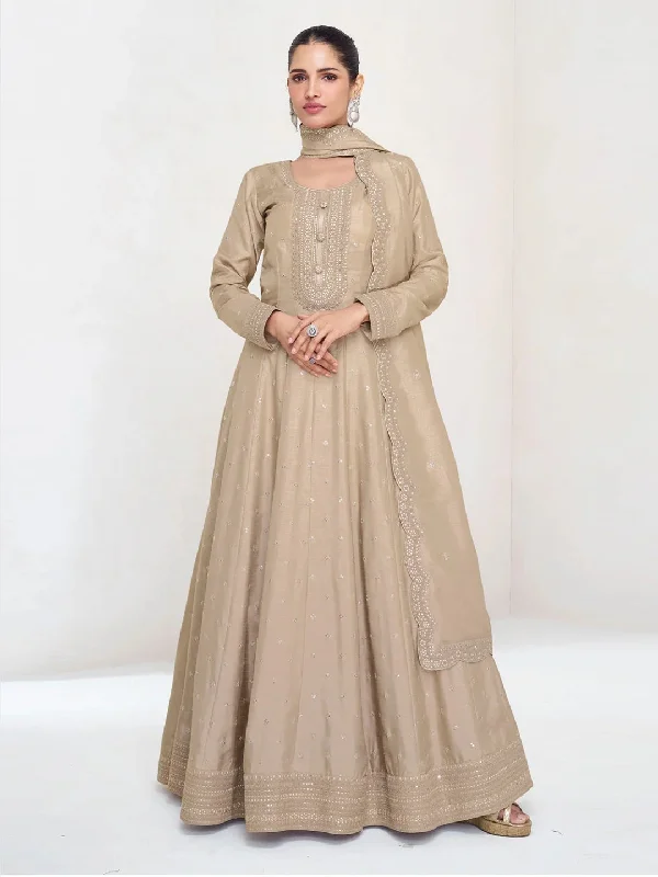 Art Silk Sequins - Anarkali Dress Tunics Canvas sturdy