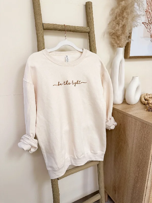 Be The Light Sweatshirt Hoodie with Batwing Sleeves Loose Dramatic