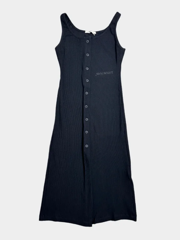 Long Ribbed Dress Boatneck Modish Everyday