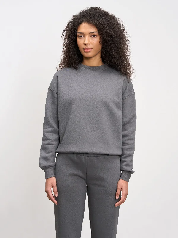 Womens Neoprene Sweatshirt in Grey Hoodie with Camouflage Military Edgy