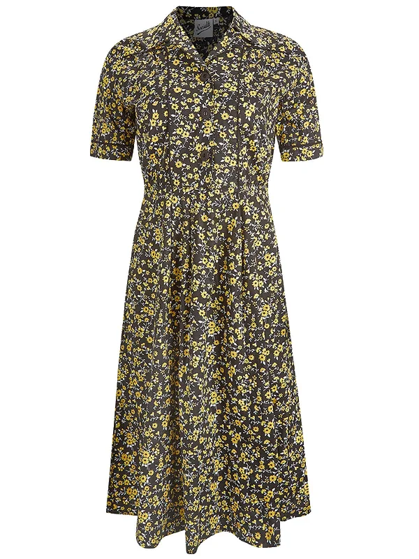 1940s Vintage Harmony Shirtwaist Dress in Night Garden Tunics Polka dots