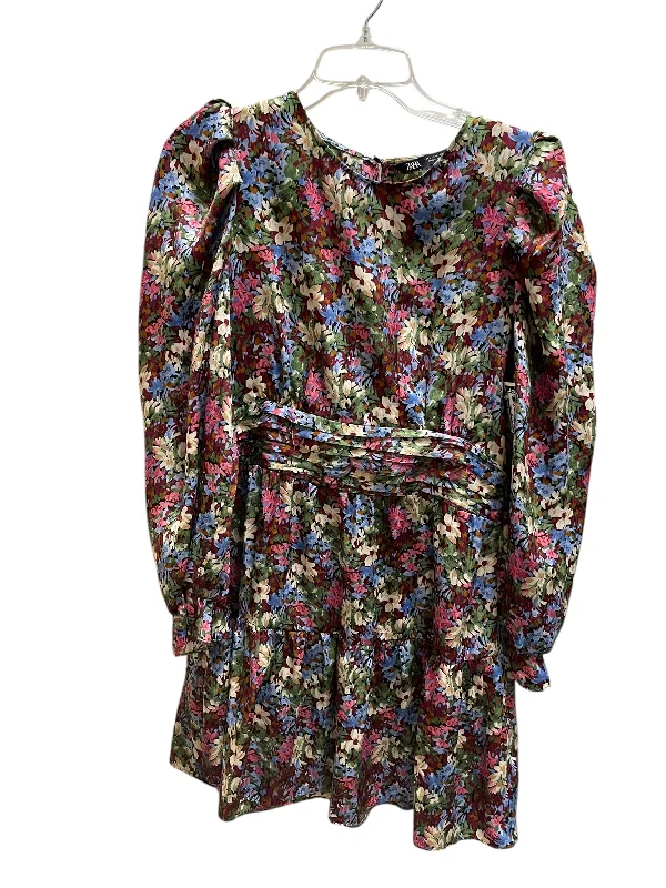 Dress Casual Short By Zara In Floral Print, Size: L Tunics Luxurious high-end