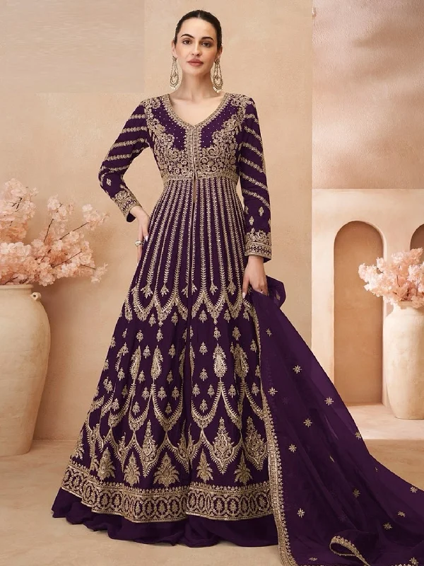 Chinon Silk- Anarkali Dress Tunics Hiking breathable