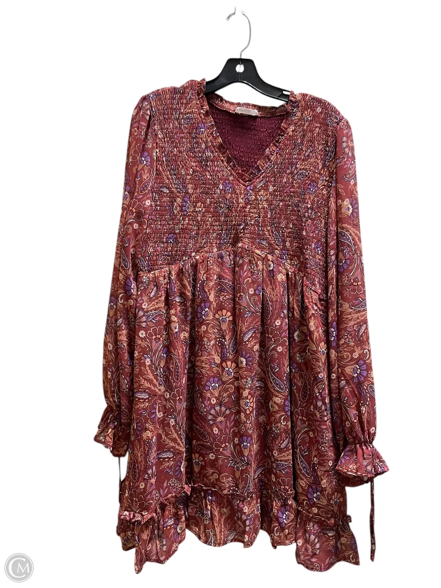 Dress Casual Short By Chicsoul In Floral Print, Size: Xl Tunics Stylish modern