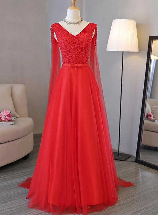 Red Formal Gowns, Red Party Dresses, Prom Dress Tunics Solid Classic