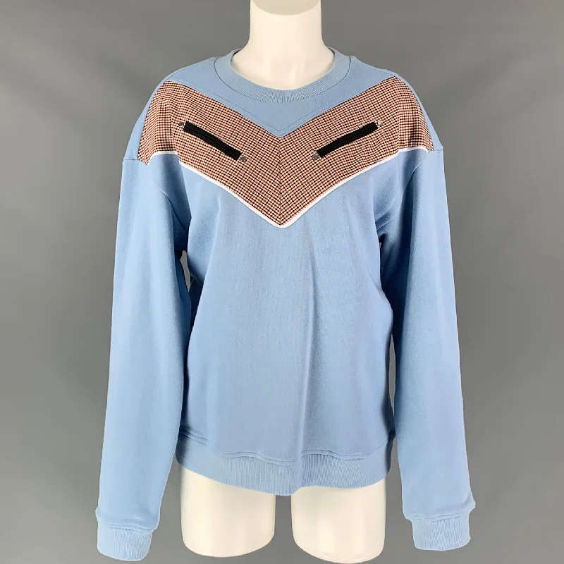 DEREK LAM Size M Blue Brown Cotton Sweatshirt Hoodie with Tie-Dye Psychedelic Retro