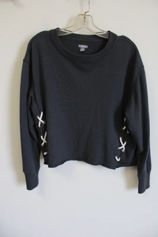 Aerie Charcoal Gray Sweatshirt | S Hoodie Jacket Zipper Layering
