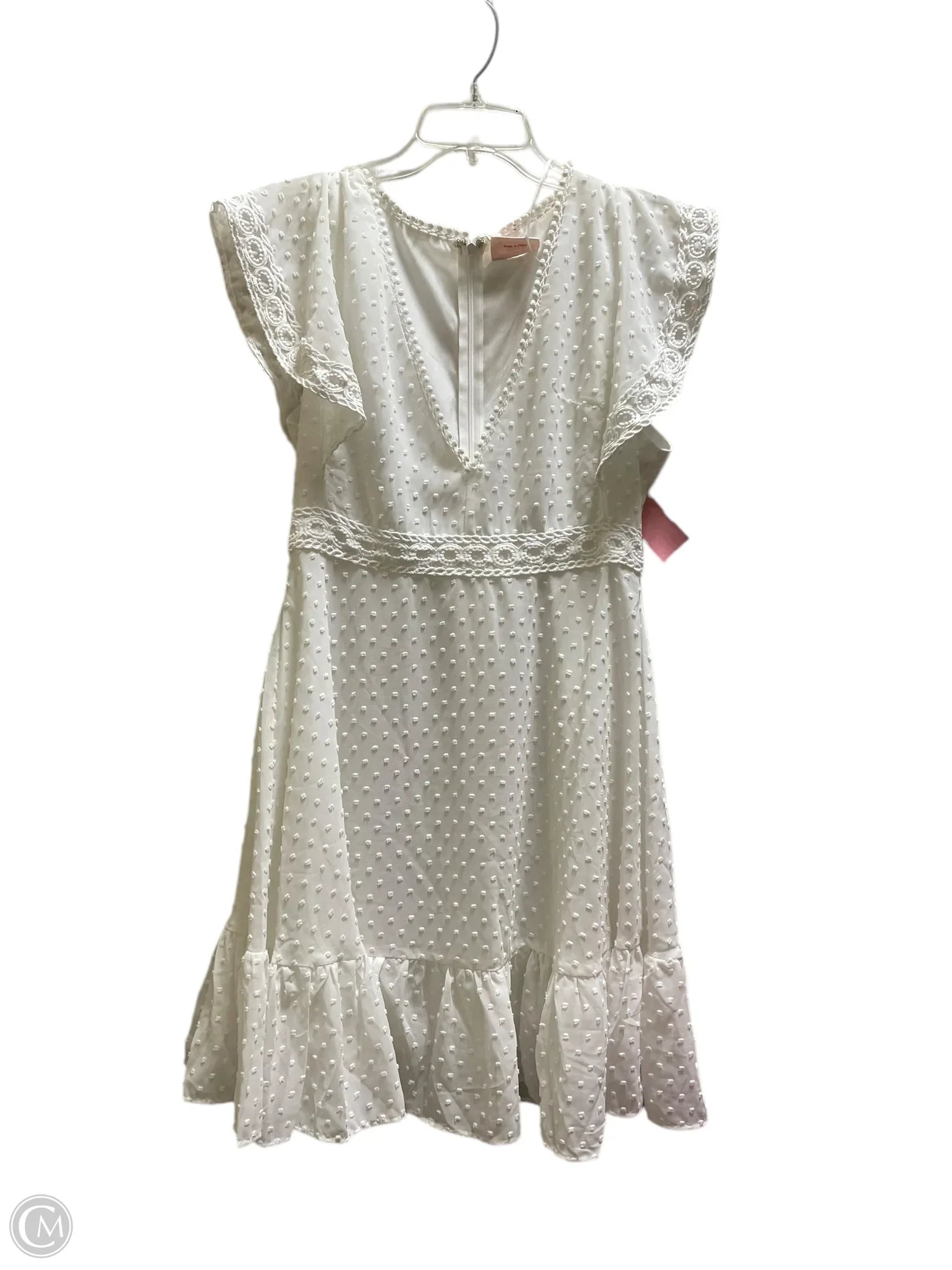 Dress Casual Short By Clothes Mentor In White, Size: M Bodycon Club Sequined