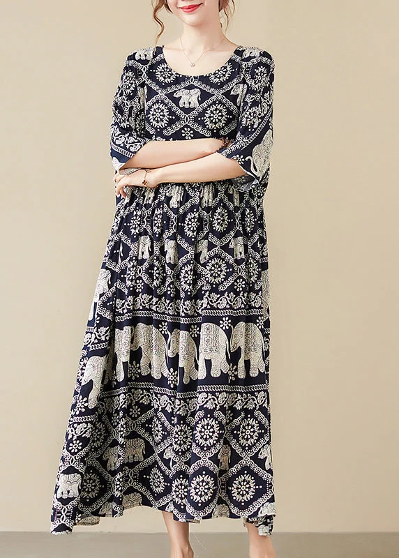 Beautiful Black O-Neck Elephant Print Chiffon Party Dress Half Sleeve Tunics Chic elegant Beautiful Black O-Neck Elephant Print Chiffon Party Dress Half Sleeve Tunics Chic elegant