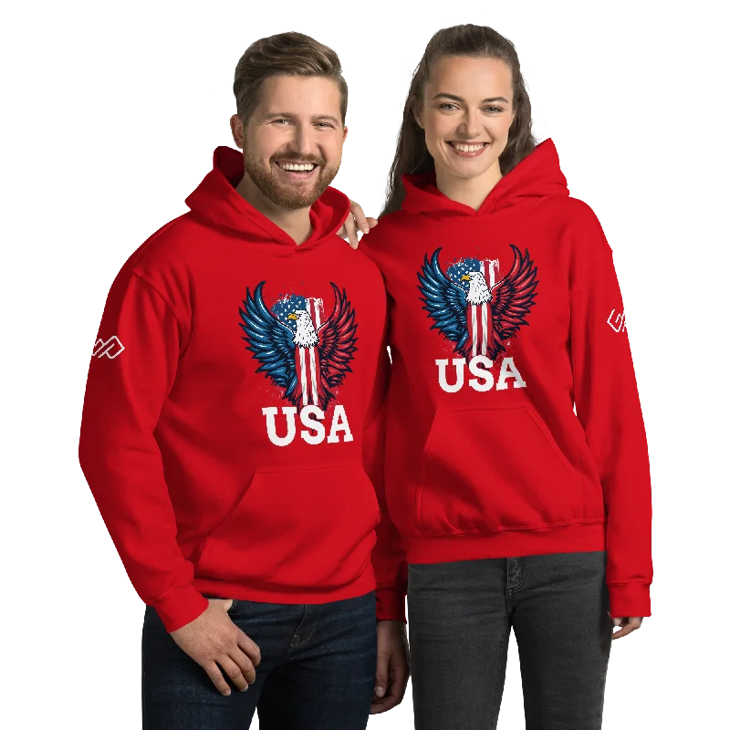 GYMPOLO Unisex USA Hoodie Hoodie with Double Zipper Versatile Adjustable