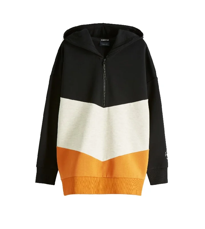 Scotch & Soda Womens Colour Block Hooded Sweatshirt, Black/Cream/Yellow Hoodie with Lace Feminine Delicate Scotch & Soda Womens Colour Block Hooded Sweatshirt, Black/Cream/Yellow Hoodie with Lace Feminine Delicate